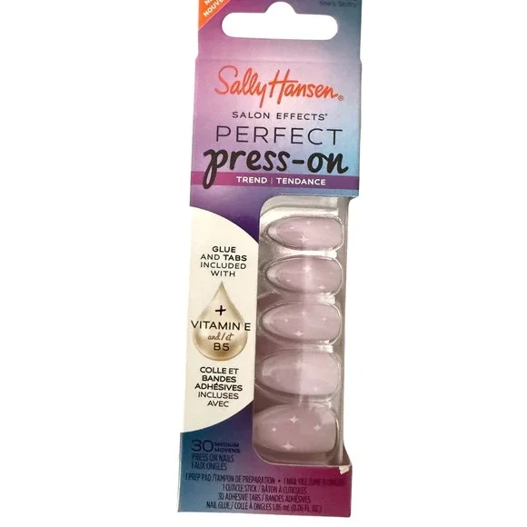 Sally Hansen 1 Lot Salon Effects Perfect Press-On Nails 30ct Blue Purple & Rose - Picture 5 of 7